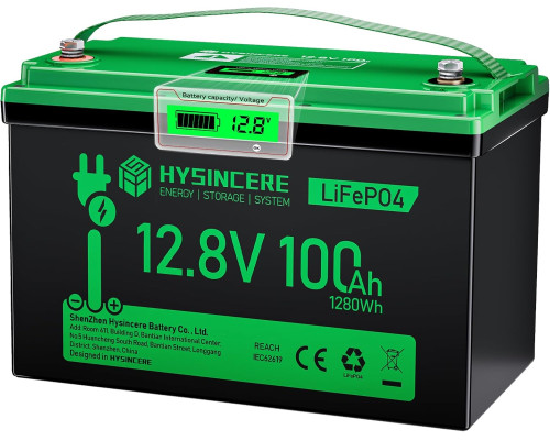Акумулятор HYSINCERE LiFePO4 12.8 V 100 Ah 1280 W